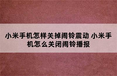 小米手机怎样关掉闹铃震动 小米手机怎么关闭闹铃播报